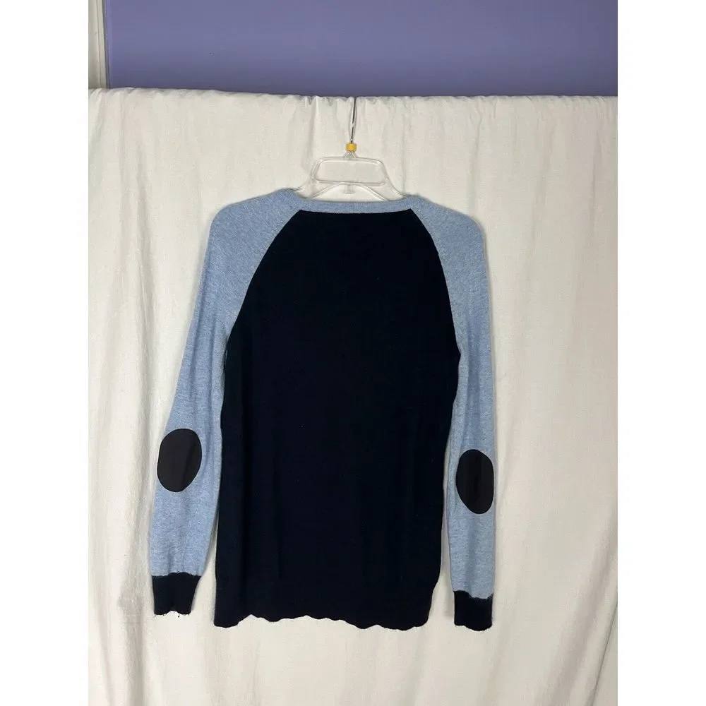 J. Crew Sweater Womens Blue Wool Blend Side Button Pullover Size‎ S
